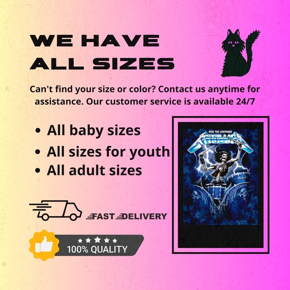 Band rock T-shirt | Vintage Metal Band Ride The Lightning T-Shirt - Picture 2 of 10